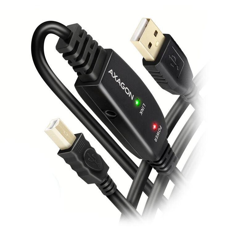 AXAGON ADR-215B active USB 2.0 connection cable, USB-A to USB-B - 15m image number 0