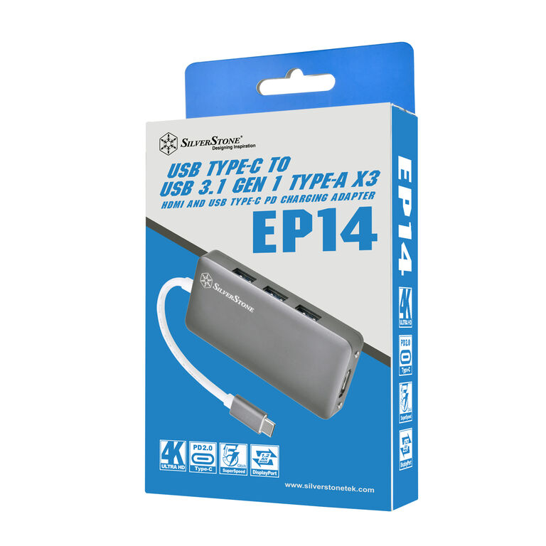 SilverStone SST-EP14C - USB 3.1 Type-C Gen1 to HDMI, 3x USB 3.1 Gen 1 Type-A, 1x USB 3.1 Gen 1 Type- image number 7