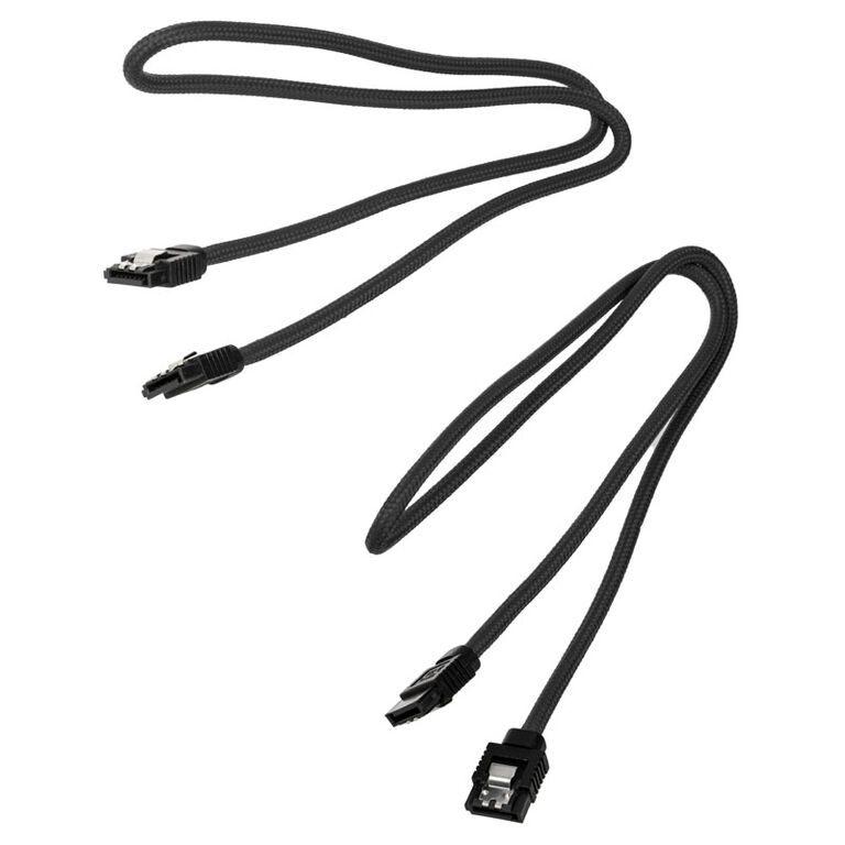 Corsair Premium Sleeved SATA Cable, black 60cm - 2 pack image number 1