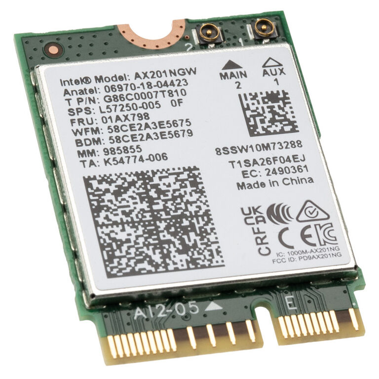 Intel Wi-Fi 6E AX201, WLAN + Bluetooth 5.2 Adapter - M.2/E-Key image number 0