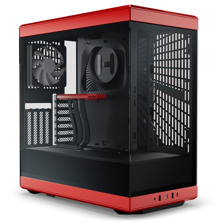 Hyte Y40 Midi Tower, Tempered Glass - black/red image number 0