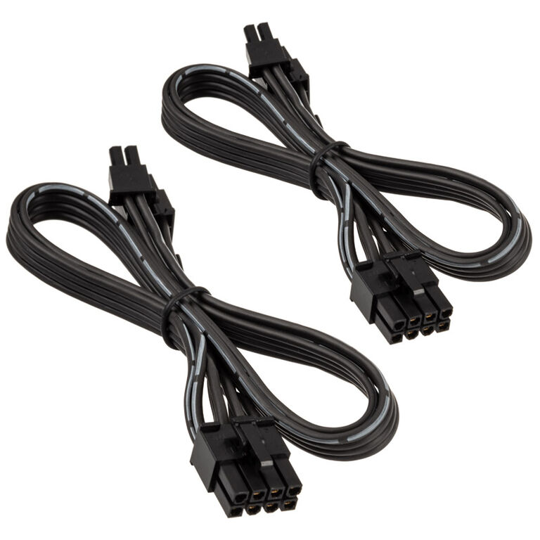 SilverStone 8 Pin ATX to 6+2 Pin PCIe Cable 350mm - black image number 1