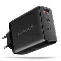 AXAGON ACU-DPQ100 GaN Wall charger, 3x port (USB + dual USB-C), PD3.0/QC4+/PPS/Apple, 100W, schwarz