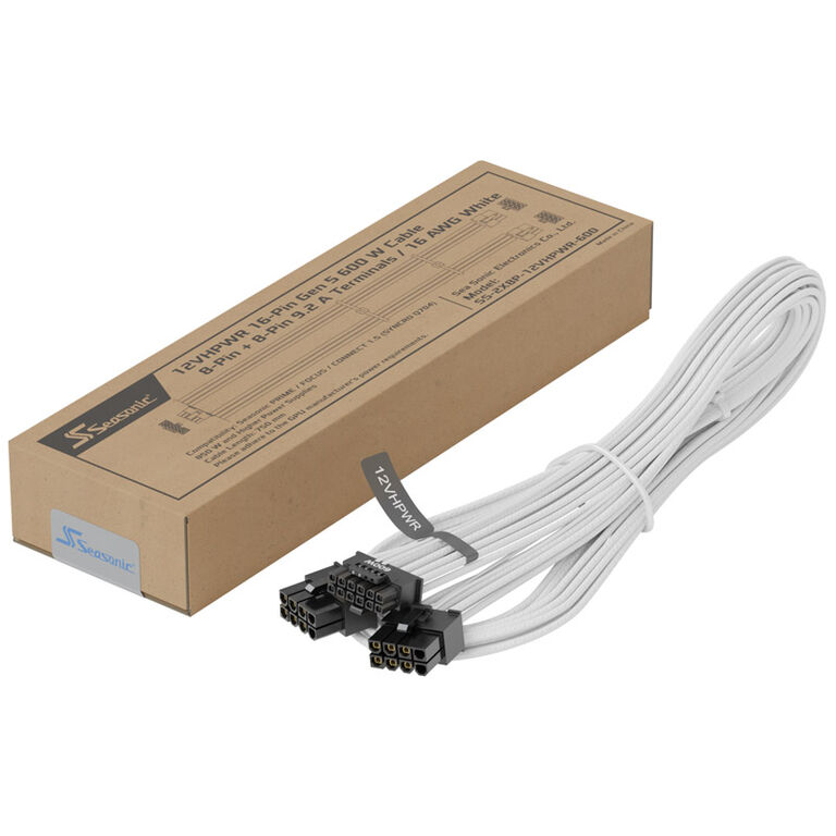 Seasonic 12VHPWR PCIe 5.0 Adapter Cable - white image number 2