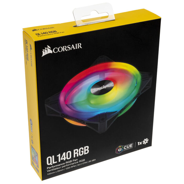 Corsair iCUE QL140 RGB PWM Fan - 140mm, black image number 6