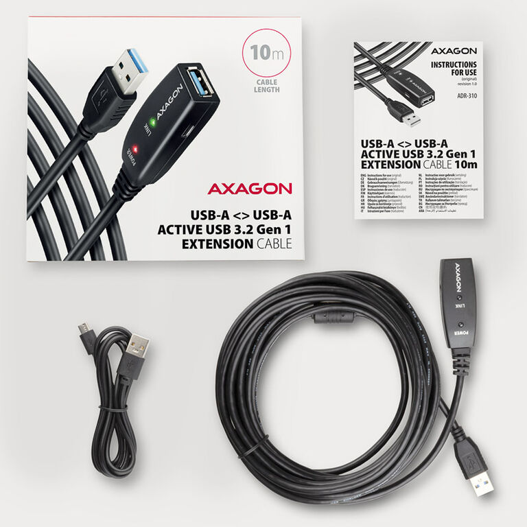 AXAGON ADR-310 USB 3.2 Gen 1 Extension Cable, active - 10m image number 2