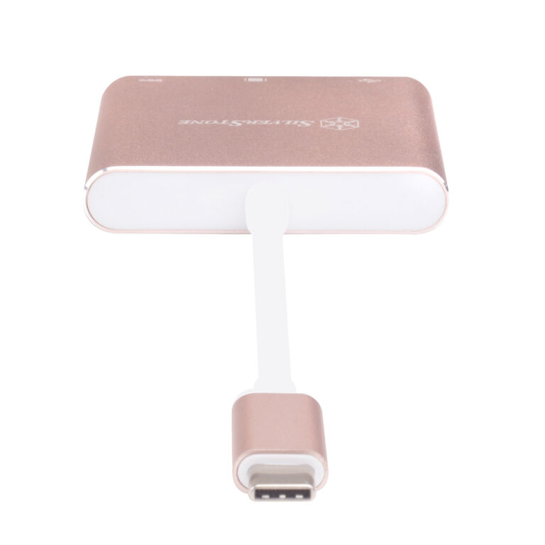 SilverStone SST-EP08P - USB 3.1 Type-C Adapter to HDMI/USB Type C/USB Type A - pink image number 4