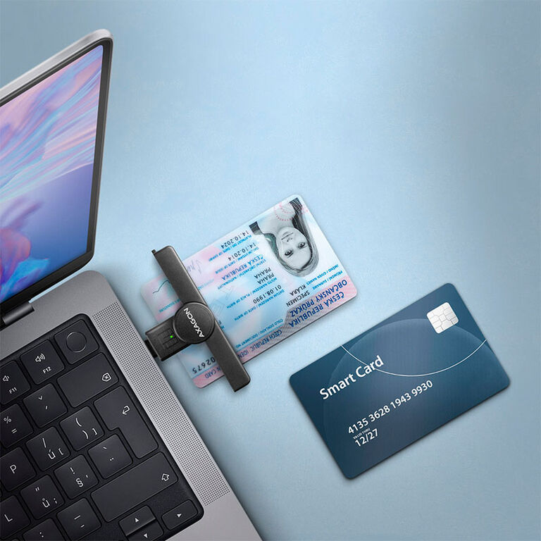 AXAGON CRE-SMPC USB-C Smart Card PocketReader image number 1