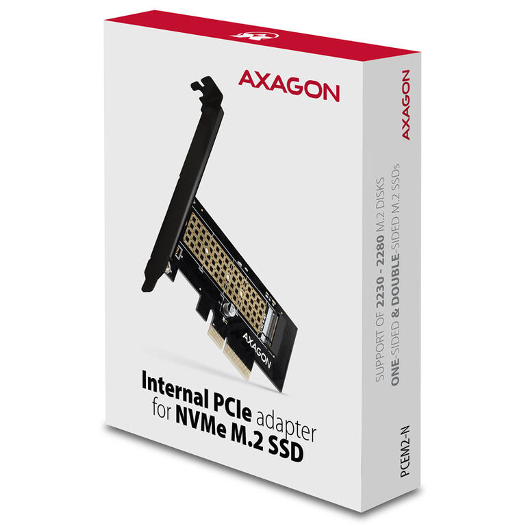 AXAGON PCEM2-N PCIe-3.0-x4-Adapter, 1x M.2-NVMe-SSD, bis 2280 - passive Kühlung image number 6