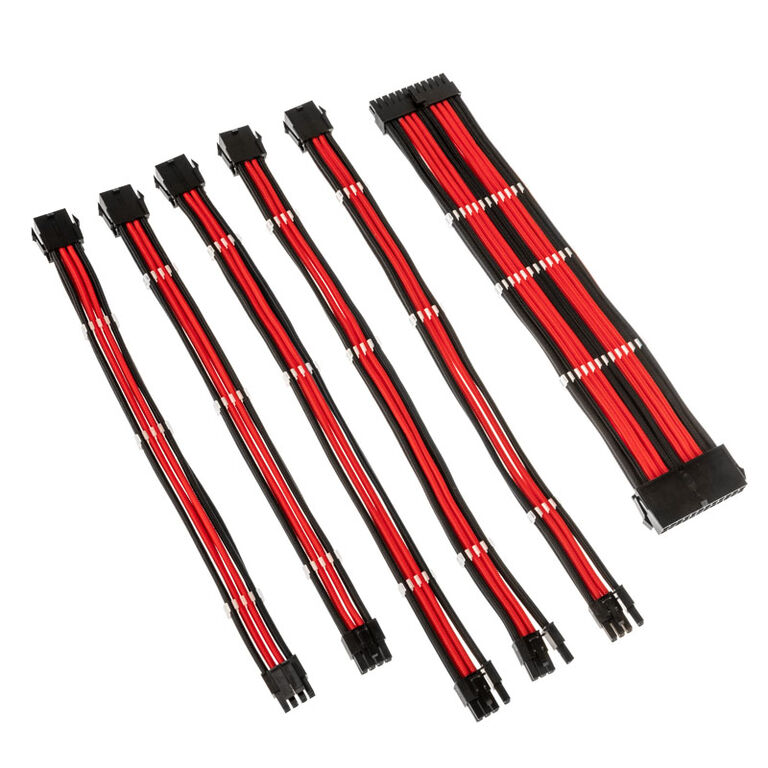 Kolink Core Adept Braided Cable Extension Kit - Black/Red image number 1