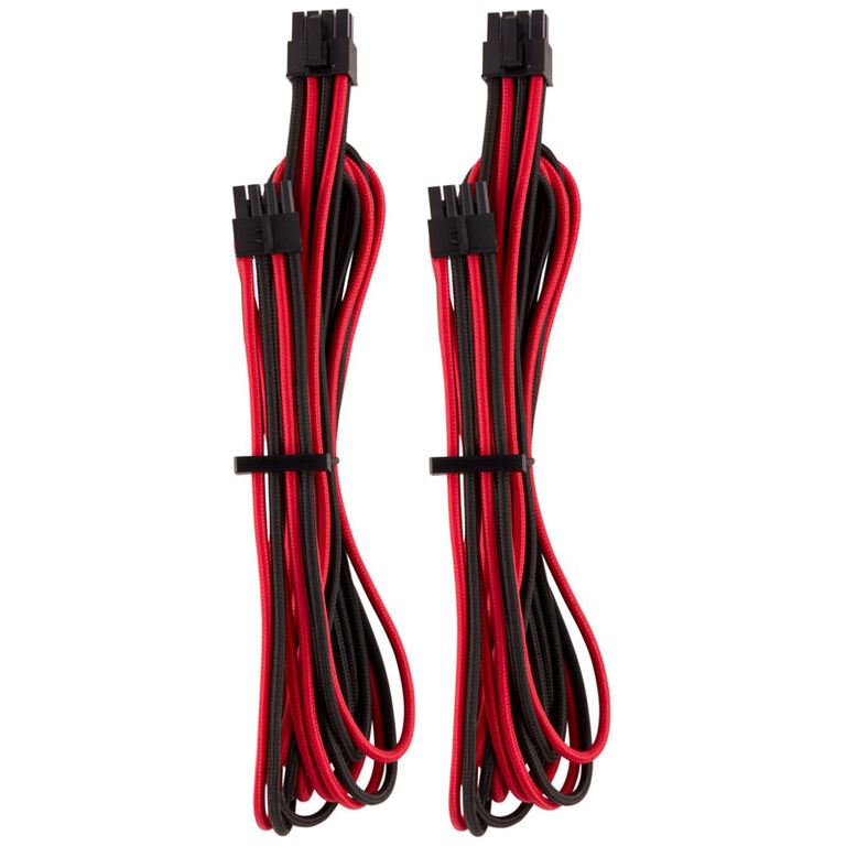 Corsair Premium Sleeved EPS12V ATX12V Cable, Double Pack (Gen 4) - red/black image number 0