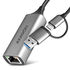 AXAGON ADE-TXCA Gigabit Ethernet Adapter, USB-C + USB-A - titanium grey image number null