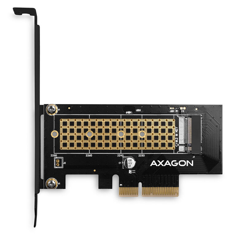 AXAGON PCEM2-N PCIe-3.0-x4-Adapter, 1x M.2-NVMe-SSD, bis 2280 - passive Kühlung image number 4