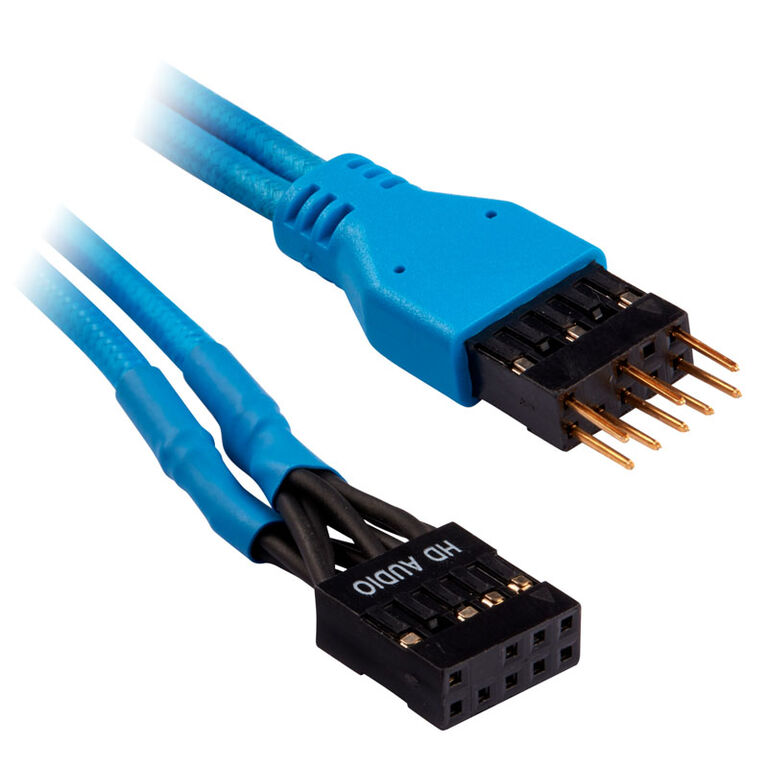 Corsair Premium Sleeved Front Panel Cable Extension Kit, blue image number 3