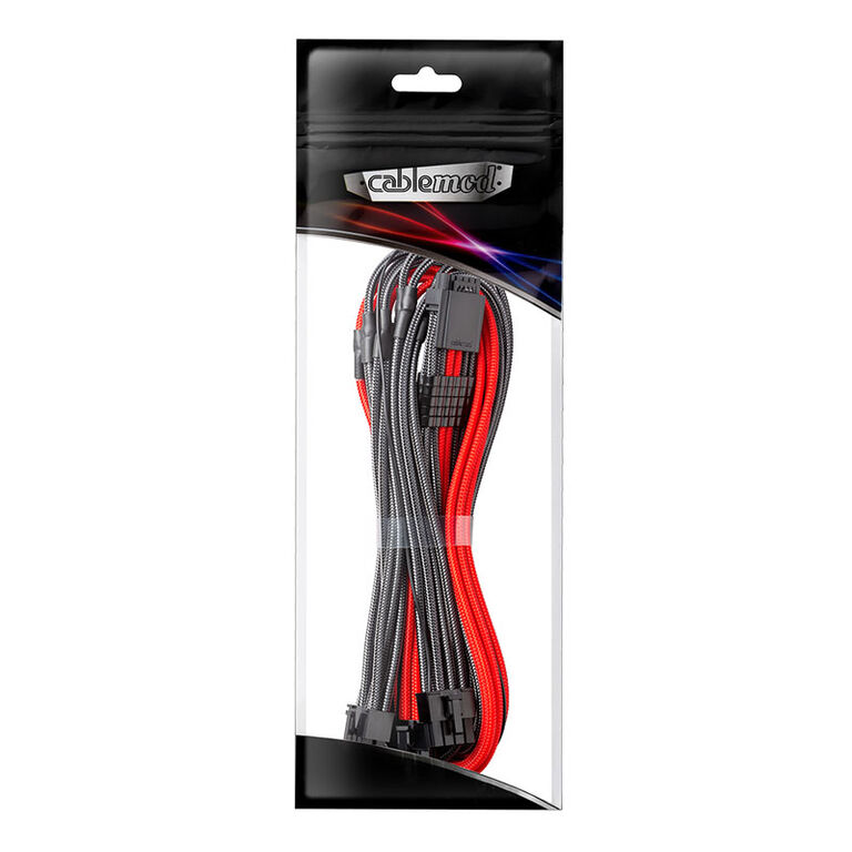 CableMod RT-Series PRO ModMesh 12VHPWR to 3x PCI-e Kabel for ASUS/Seasonic - 60cm, carbon/red image number 2