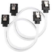 Corsair Premium Sleeved SATA Cable, white 30cm - 2 pack