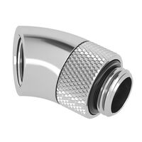 Barrow Adapter 45 degree G1/4 inch male to G1/4 inch female - rotatable, silver
