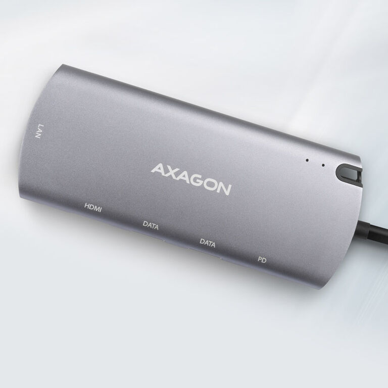 AXAGON HMC-6M2 Multiport Hub, USB 3.0, M.2-SATA, HDMI, Gbit LAN, 2x USB-A, 1x USB-C image number 2