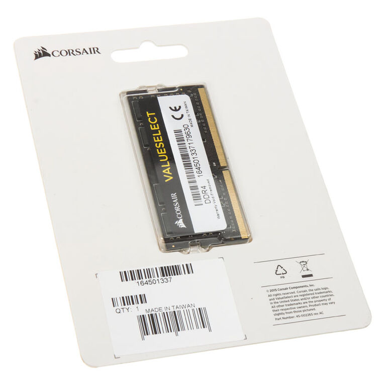 Corsair ValueSelect, schwarz, SO-DIMM DDR4-2133, CL 15 - 8 GB image number 0