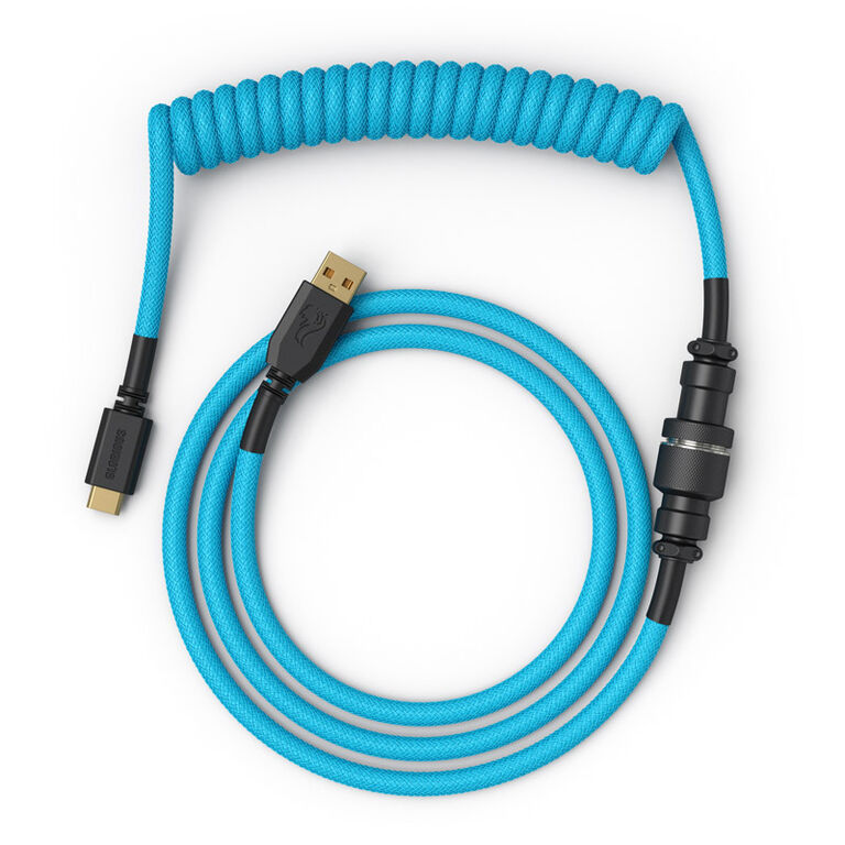 Glorious Coiled Cable Electric Blue, USB-C to USB-A - 1,37m, light blue image number 1