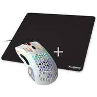 Glorious Model D Gaming Mouse - white, glossy + Mousepad - XL
