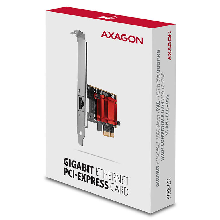 AXAGON PCEE-GIX PCIe Adapter, Gigabit Ethernet, Intel i210-AT - RJ45 image number 1