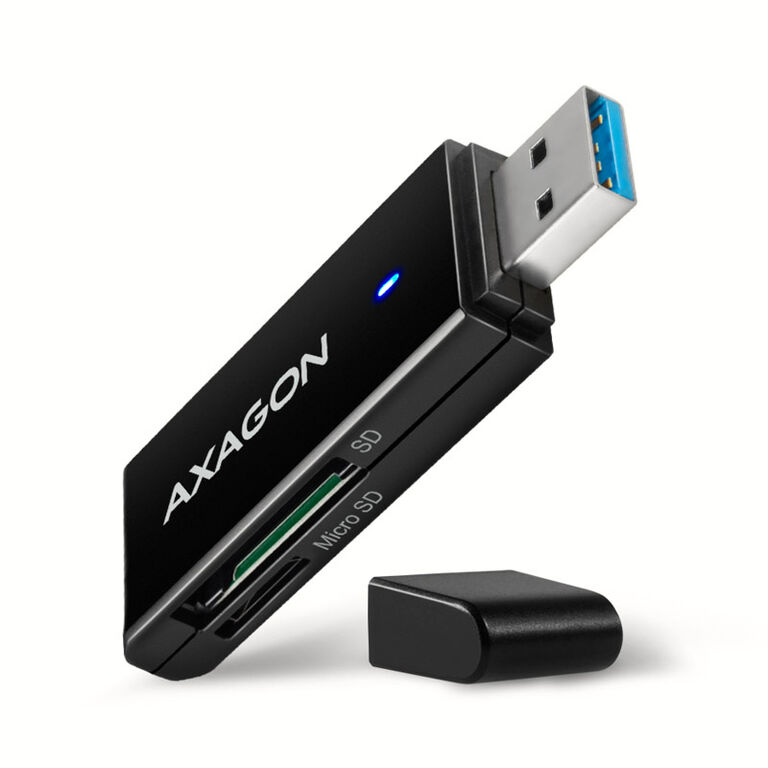AXAGON CRE-S2N Card reader USB-A 3.2 Gen 1, SD, microSD - black image number 0