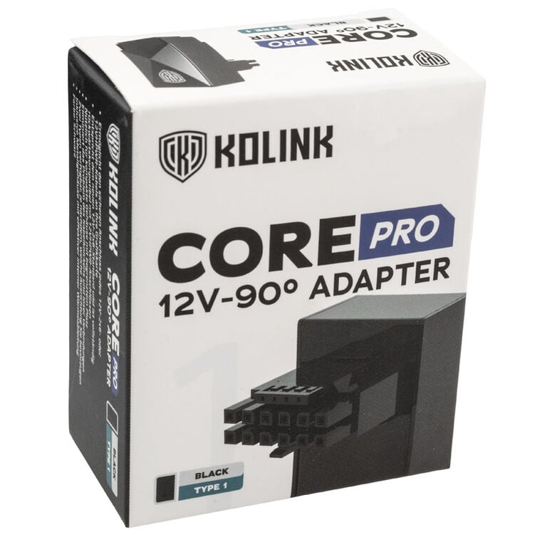 Kolink Core Pro 12V-2x6 90 Degree Adapter - Type 1, Black image number 7