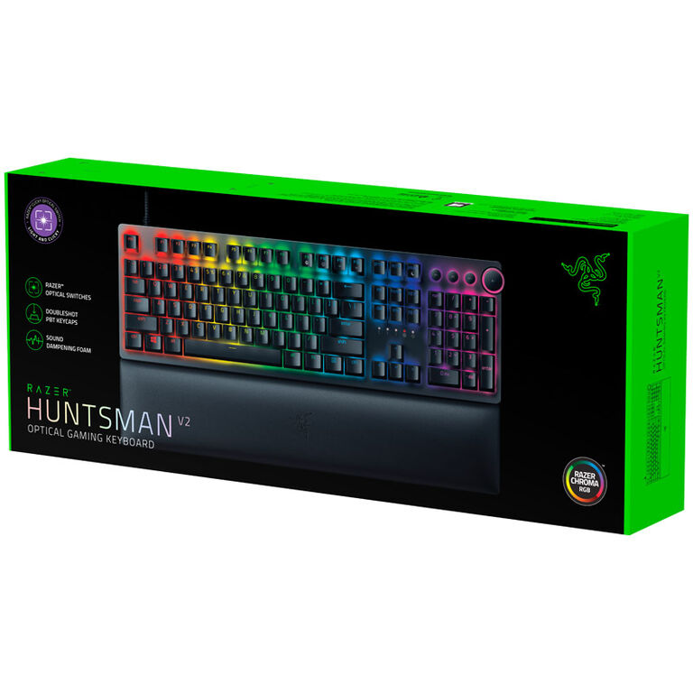 Razer Huntsman V2 Gaming Keyboard, Purple Switch - black image number 8