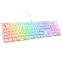 Ducky One 3 Aura White Gaming Keyboard, RGB LED - MX-Speed-Silver (US)
