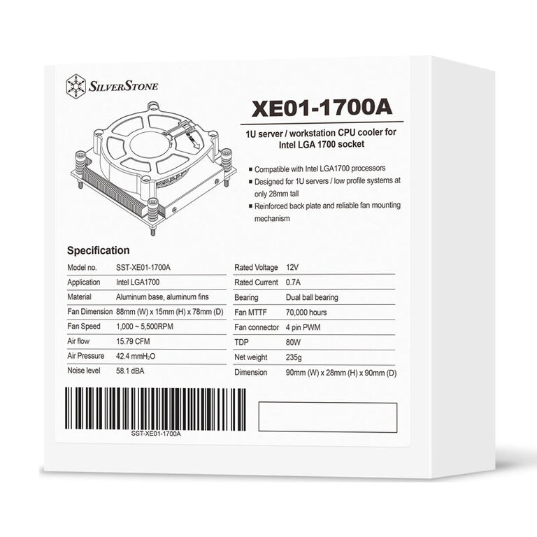 Silverstone SST-XE01-1700A CPU Kühler image number 9