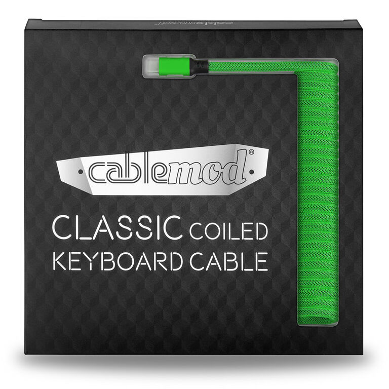 CableMod Classic Coiled Keyboard Cable USB-C to USB Type A, Viper Green - 150cm image number 3