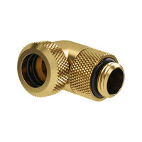 Barrow Multi-Link Adapter Connection 90 Degrees G1/4 Inch AG to 12mm OD Hardtube - rotatable, gold