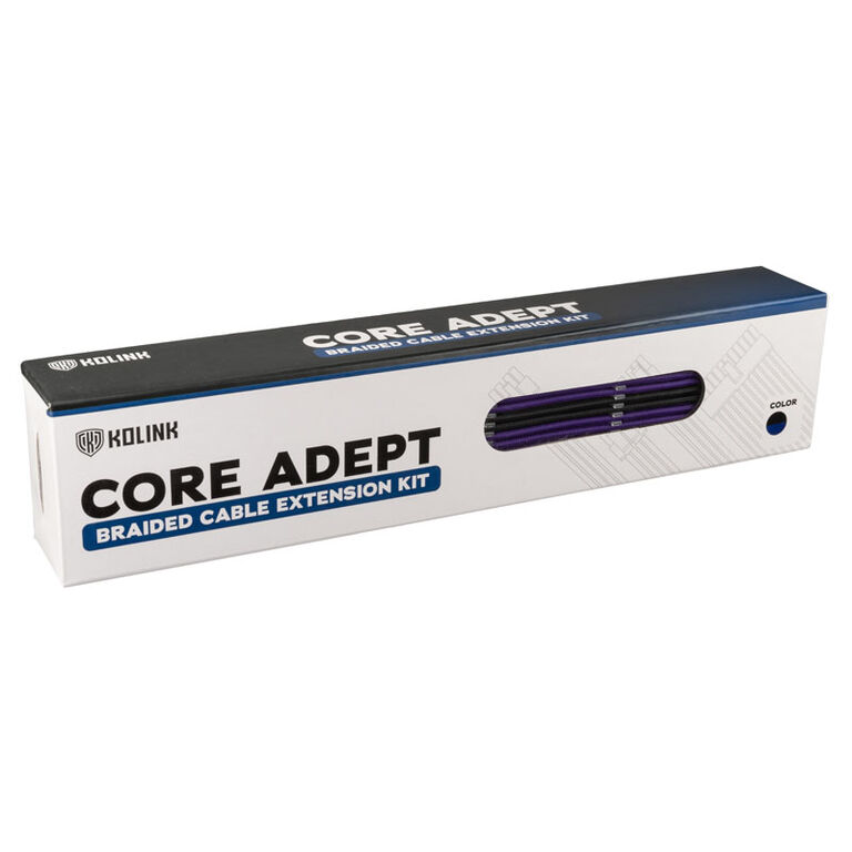 Kolink Core Adept Braided Cable Extension Kit - Jet Black/Titan Purple image number 3