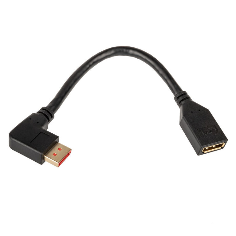 Inline DisplayPort Adapter Cable, 8K4K, left angled - 0.15m image number 1