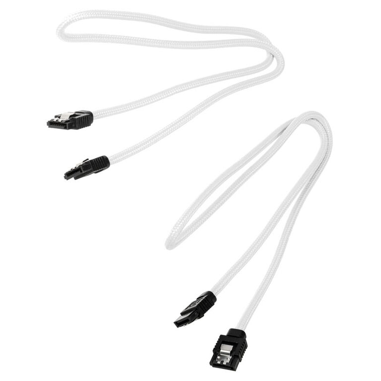 Corsair Premium Sleeved SATA Cable, white 60cm - 2 pack image number 1
