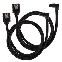 Corsair Premium Sleeved SATA cable angled, black 60cm - 2 pack