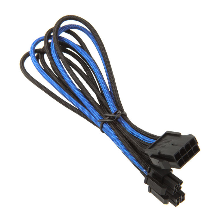 SilverStone EPS 8-Pin zu EPS/ATX 4+4-Pin Kabel, 300mm - schwarz/blau image number 1