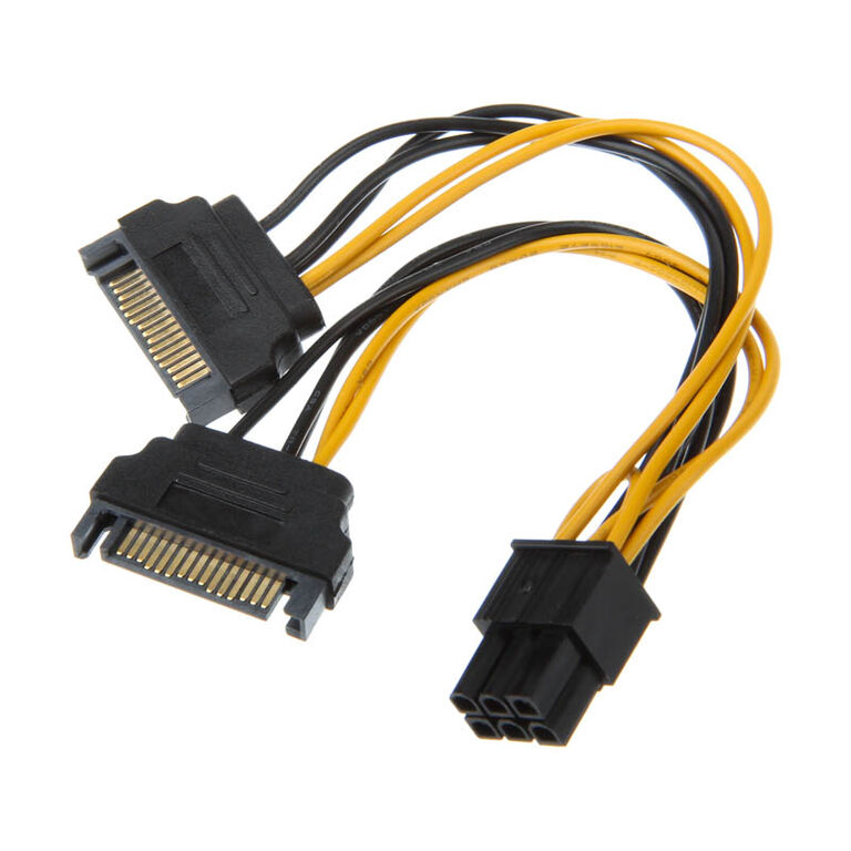 Akasa 2x 15-Pin-SATA to 1x 6-Pin-PCIe Adapter image number 0