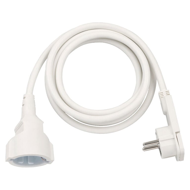 Brennenstuhl Extension Cable with Angled Flat Plug, 2 m - white image number 0