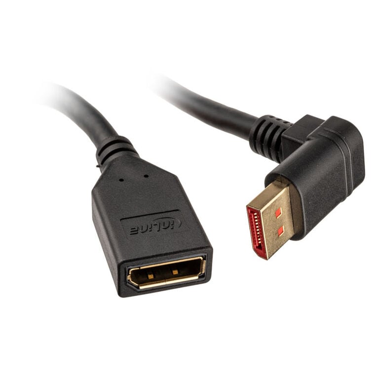 InLine DisplayPort adapter cable, 8K4K, angled downwards - 0.15m image number 0