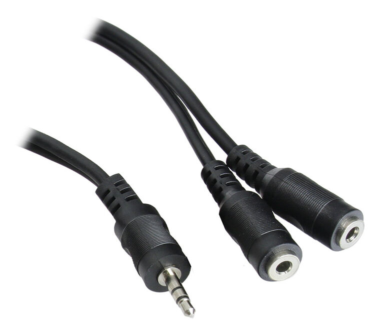InLine Y-cable, 3.5mm jack plug, 3.5mm jack socket - 0.2m image number 0