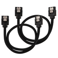 Corsair Premium Sleeved SATA Cable, black 30cm - 2 pack