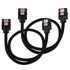 Corsair Premium Sleeved SATA Cable, black 30cm - 2 pack image number null