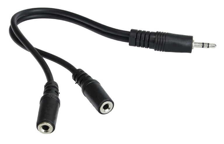 InLine Y-cable, 3.5mm jack plug, 3.5mm jack socket - 0.2m image number 1