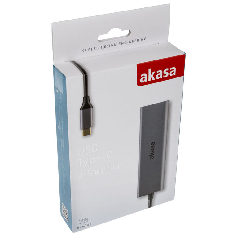 Akasa USB Type C to 4x USB Type A - silver image number 4