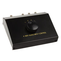 InLine 4-way audio switch manually, RCA/3.5mm jack - black