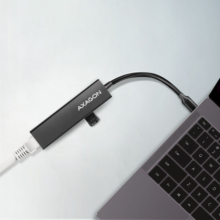 AXAGON HMC-GL3A USB-C Hub, 3x USB-A, Gigabit LAN, black image number 1