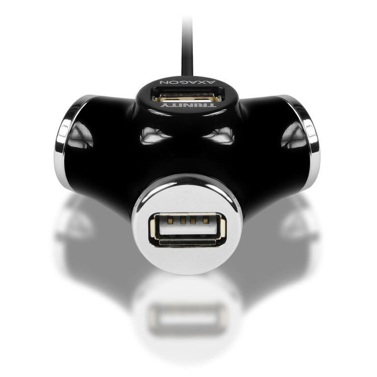 AXAGON HUE-X3B USB-A Hub, 4x USB 2.0 - 1.2m, black image number 1
