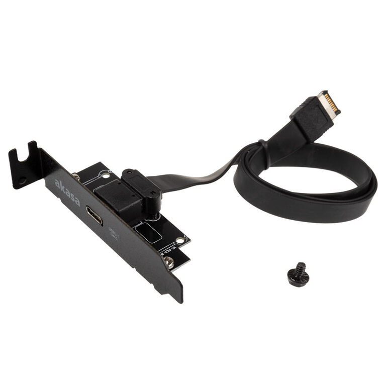 Akasa Low Profile PCI Bracket Adapter, USB 3.1 Type C - black image number 1